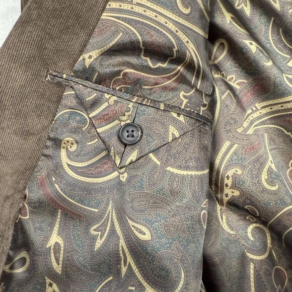 Lauren Ralph Lauren Corduroy Blazer Sports Coat Mens 42R Paisley Brown Jacket - Picture 11 of 16